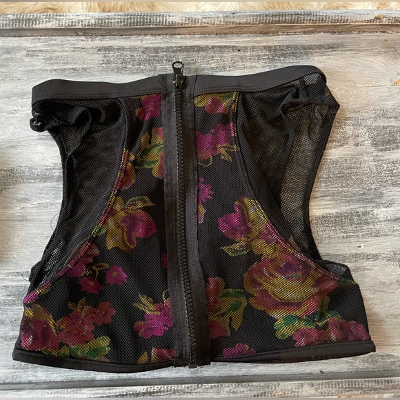 Floral & Mesh Tankini Swim Top/Bikini Top—Small - Picture 4 of 5